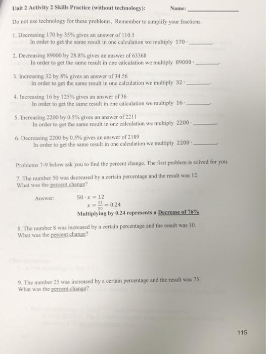Solved Unit 2 Activity 2 Skills Practice (without | Chegg.com