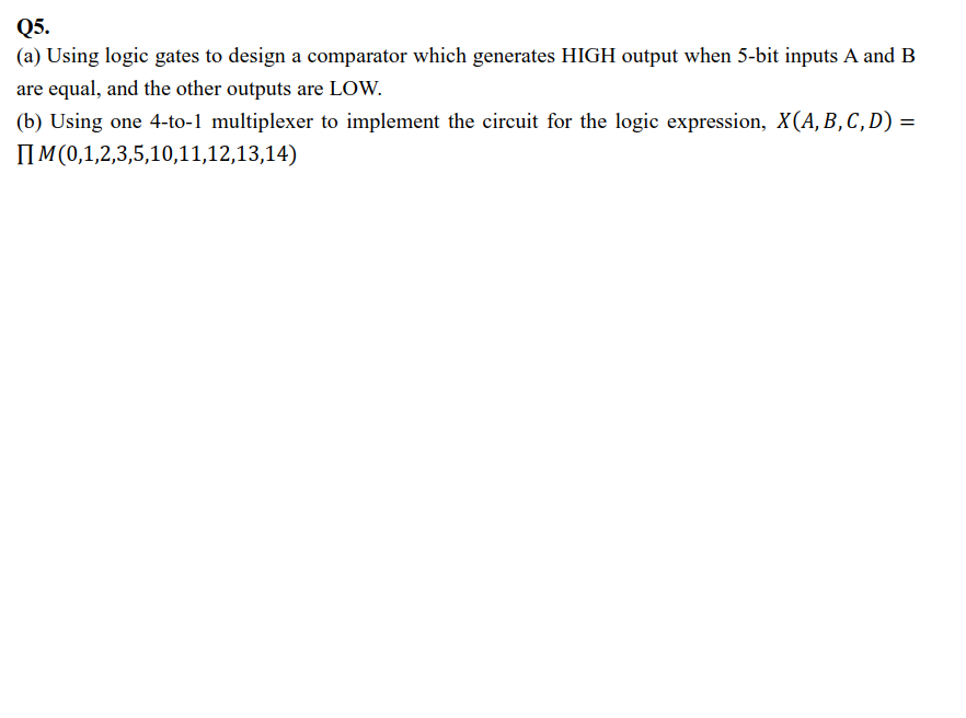 Solved Analogue and Digital Circuits Question 5 | Chegg.com