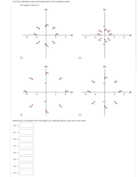 Solved Find the indicated roots and graph them in the | Chegg.com