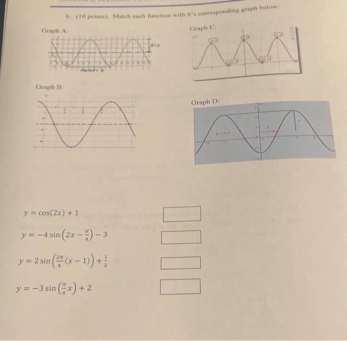 Solved 6. ( 10 points). Match each function with it's | Chegg.com