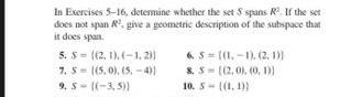 Solved In Exercises 5−16, determine whether the set 5 spans | Chegg.com