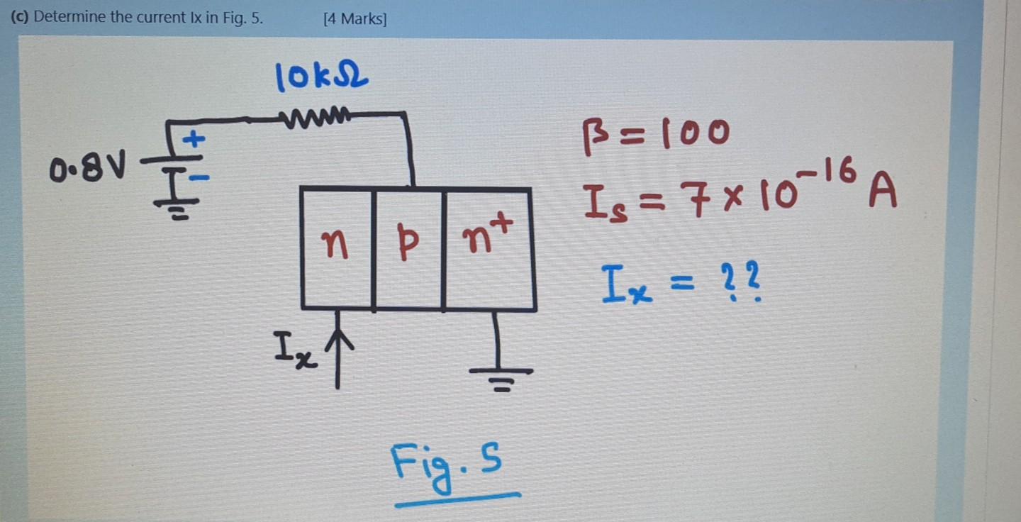 Solved C Determine The Current Ix In Fig 5 4 Marks Chegg Com