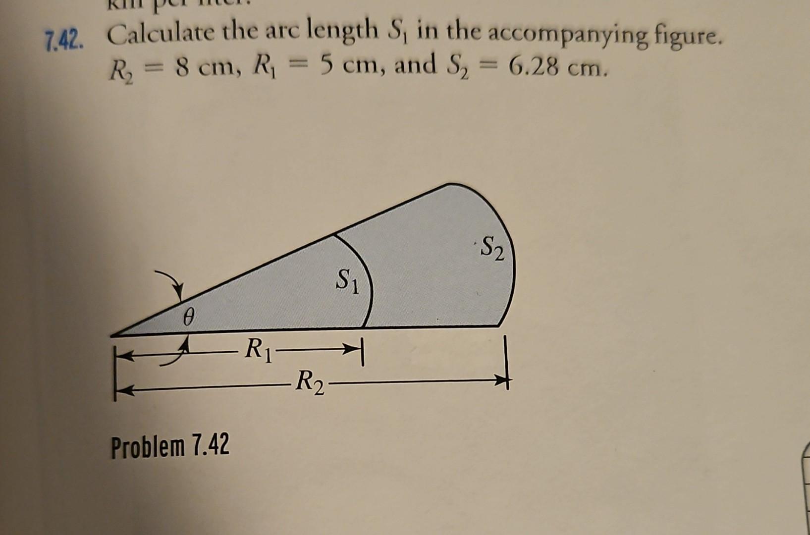 Solved 7.42. Calculate The Arc Length S, In The Accompanying | Chegg.com