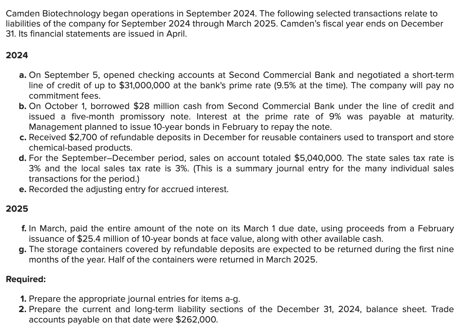 Solved 2025f. ﻿In March, paid the entire amount of the note | Chegg.com