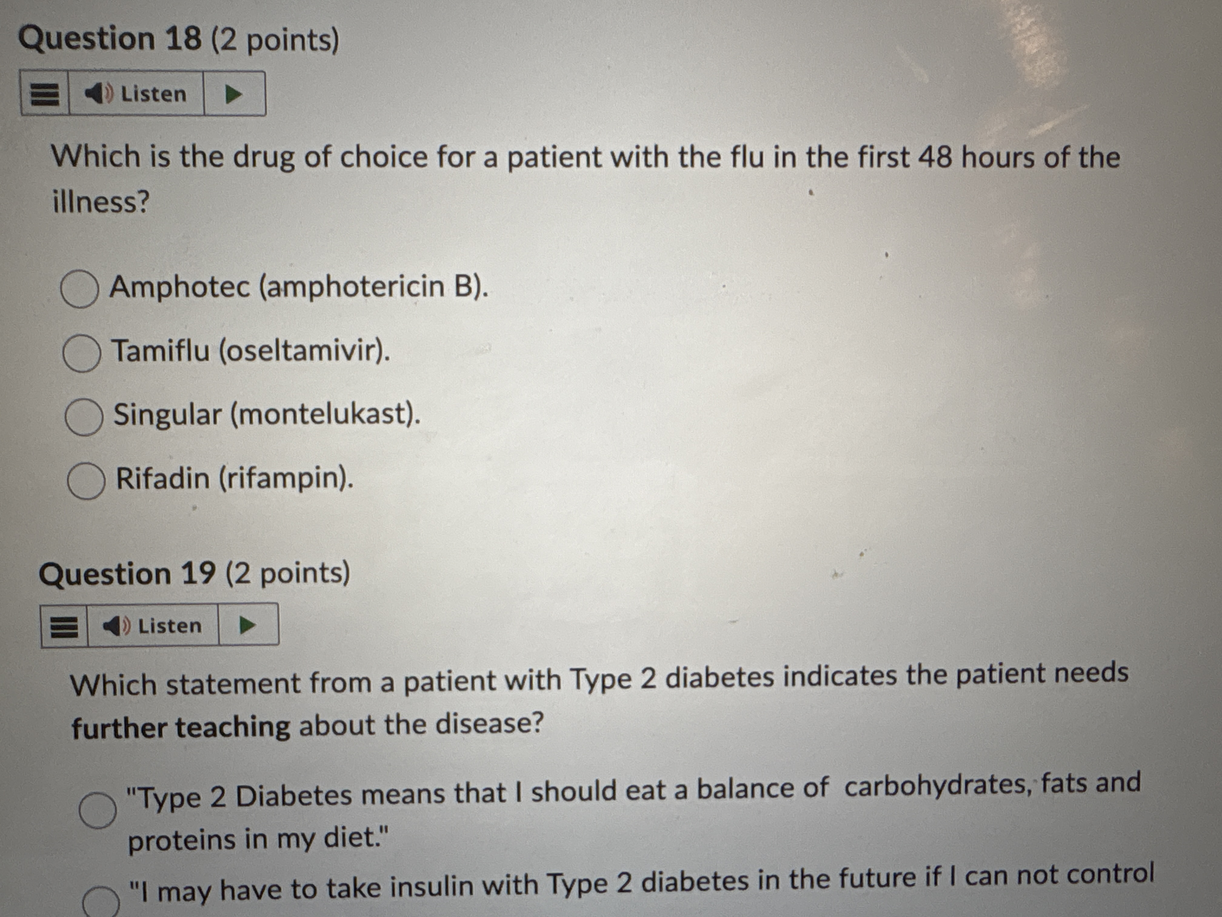 Solved Question 18 (2 ﻿points)Which is the drug of choice | Chegg.com