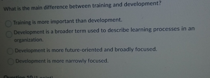 Solved What Is The Main Difference Between Training And | Chegg.com