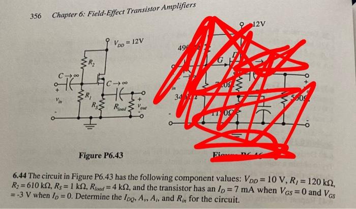 Solved 356 Chapter 6 Field Effect Transistor Amplifiers O