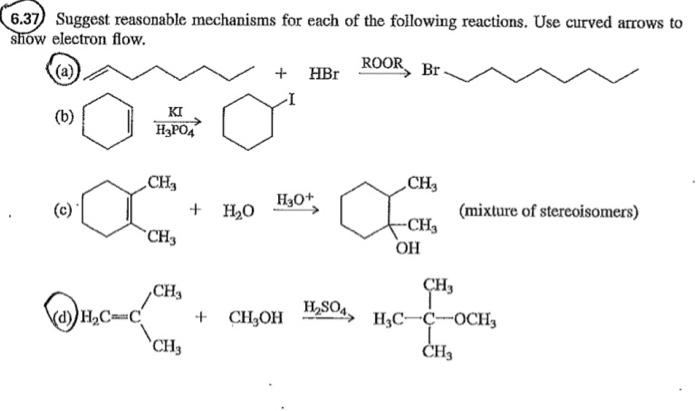 Solved 6.37) Suggest reasonable mechanisms for each of the | Chegg.com