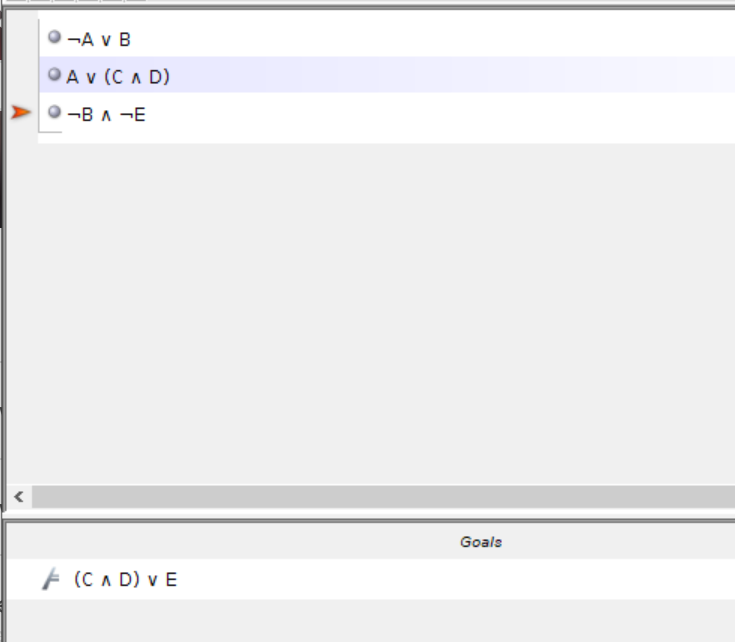 Solved ¬A∨B A∨(C∧D) ¬B∧¬E Goals f(C∧D)∨E | Chegg.com