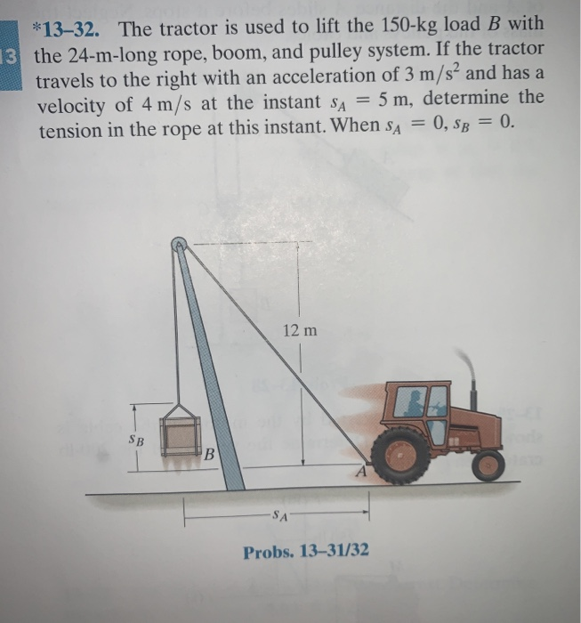 Solved *13–32. The tractor is used to lift the 150-kg load B