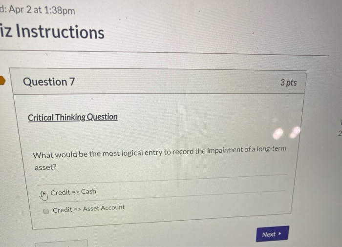 Solved d: Apr 2 at 1:38pm iz Instructions Question 7 3 pts | Chegg.com