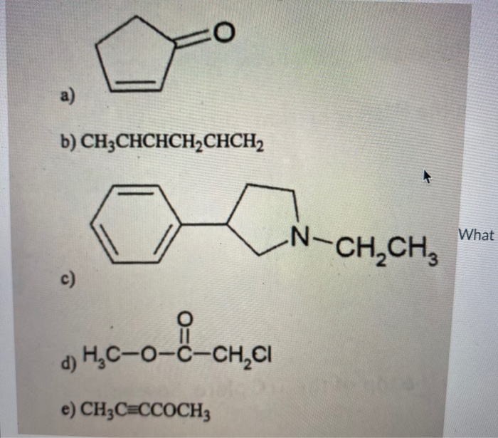 Solved b) CH3CHCHCH2CHCH2 a -chCH What HC-0-8-chęci | Chegg.com