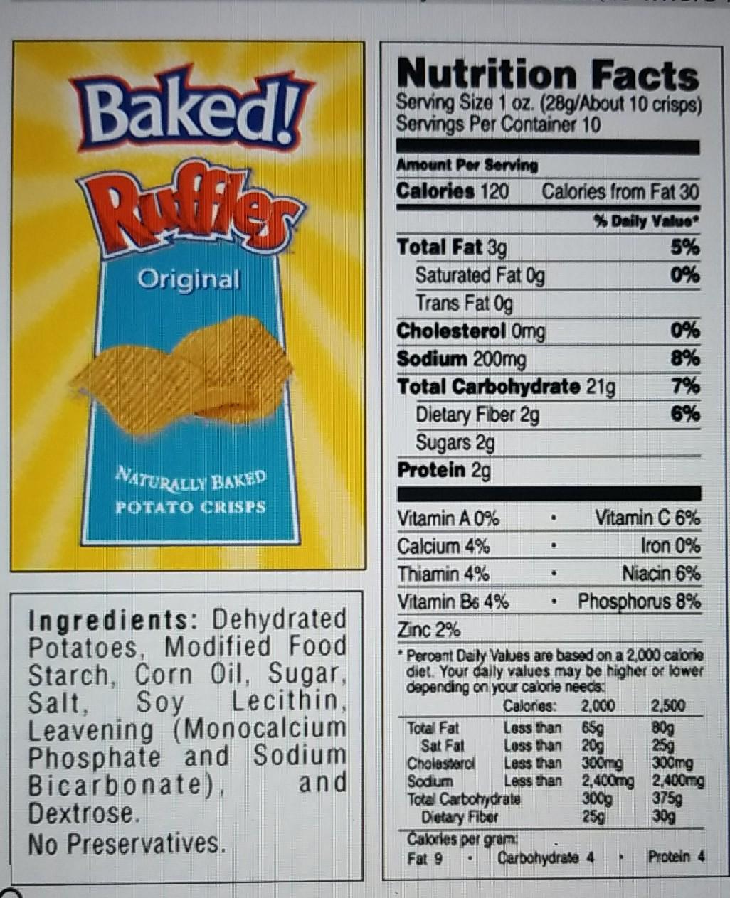 ruffles nutrition facts