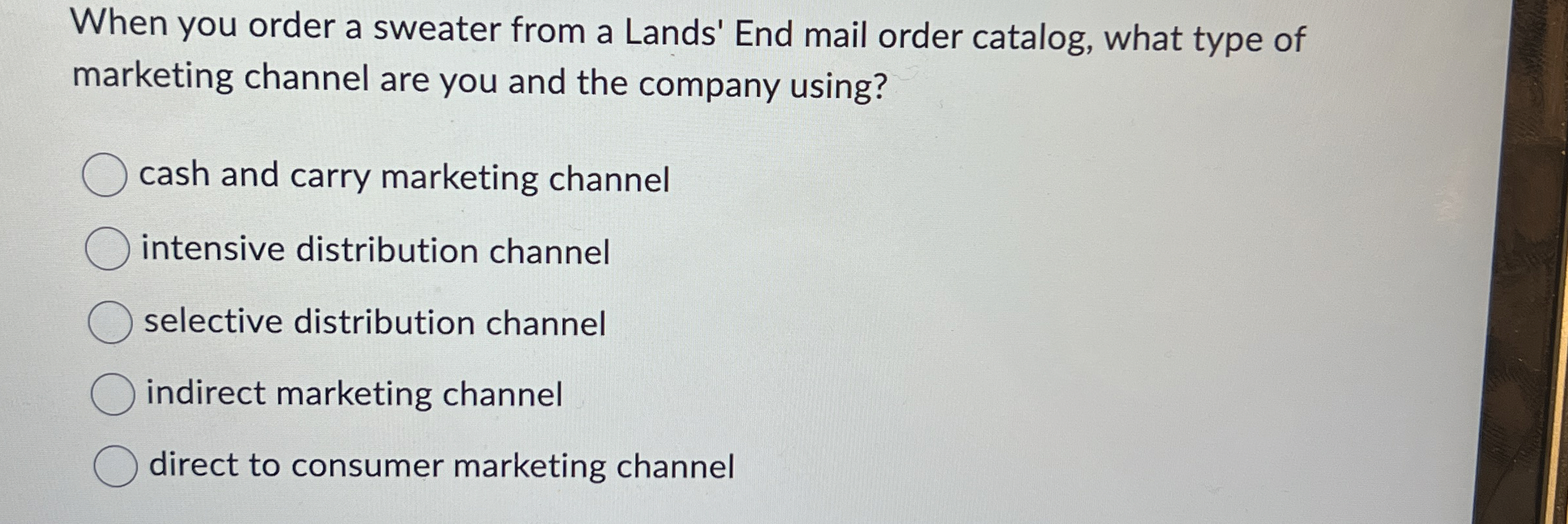 Solved When you order a sweater from a Lands' End mail order | Chegg.com