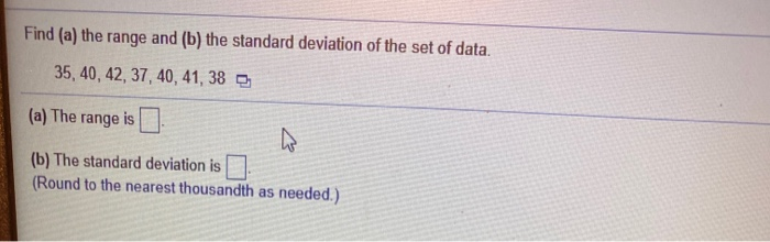 Solved Find (a) the range and (b) the standard deviation of | Chegg.com