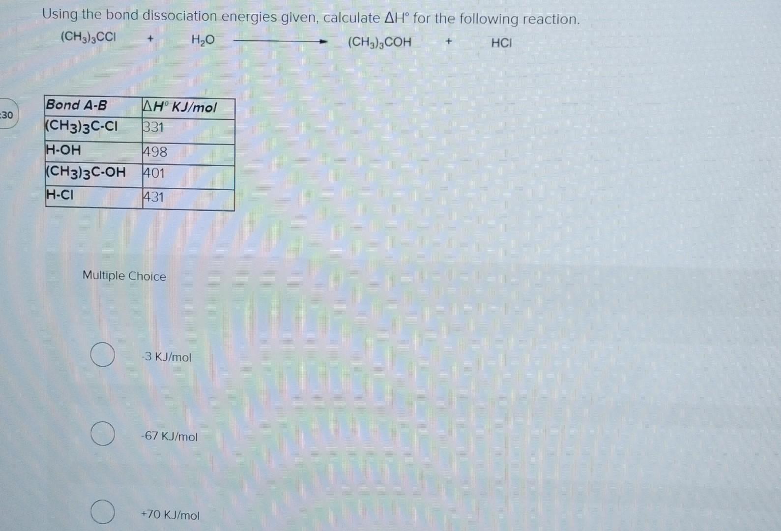 Solved Using The Bond Dissociation Energies Given, Calculate | Chegg.com