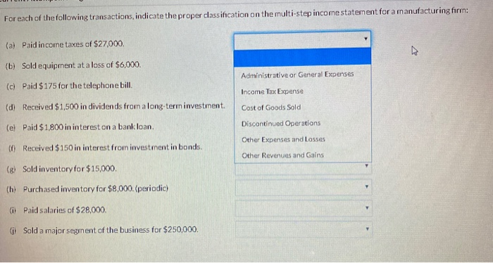 Solved For each of the following transactions, indicate the | Chegg.com