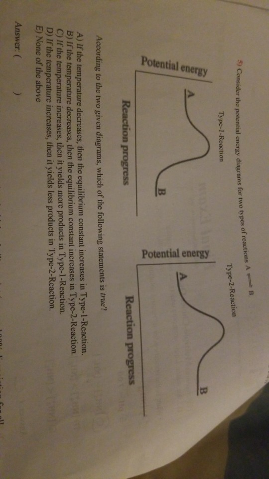 Solved B Consider The Potential Energy Diagrams For Two | Chegg.com