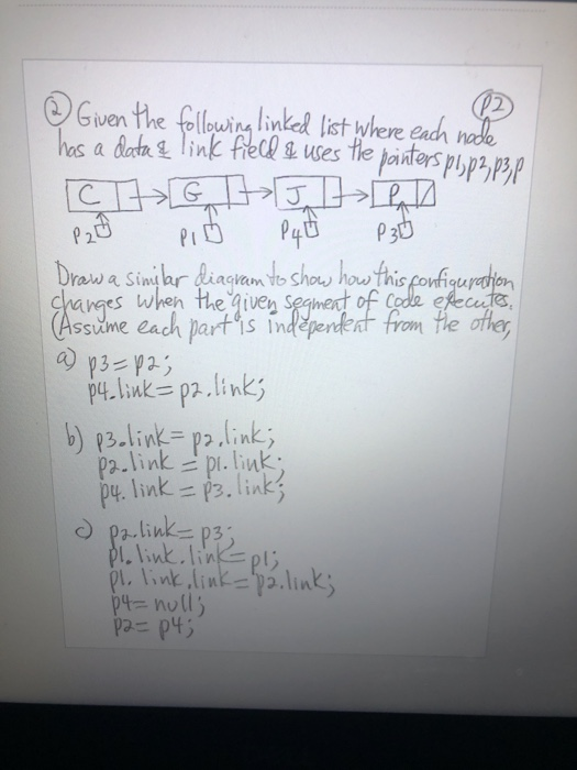 Solved Given the following linked list phere cach node has a | Chegg.com