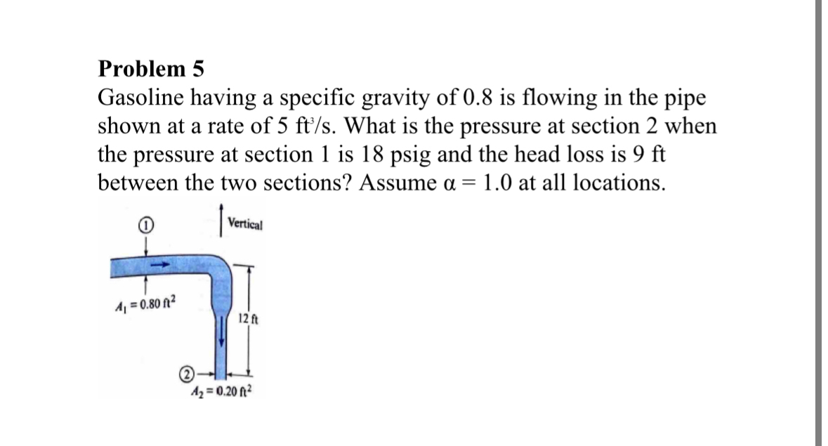 Solved Problem 5Gasoline having a specific gravity of 0.8 | Chegg.com