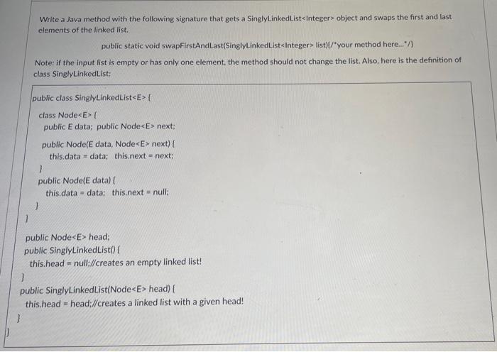 Solved Write a Java method with the following signature that | Chegg.com