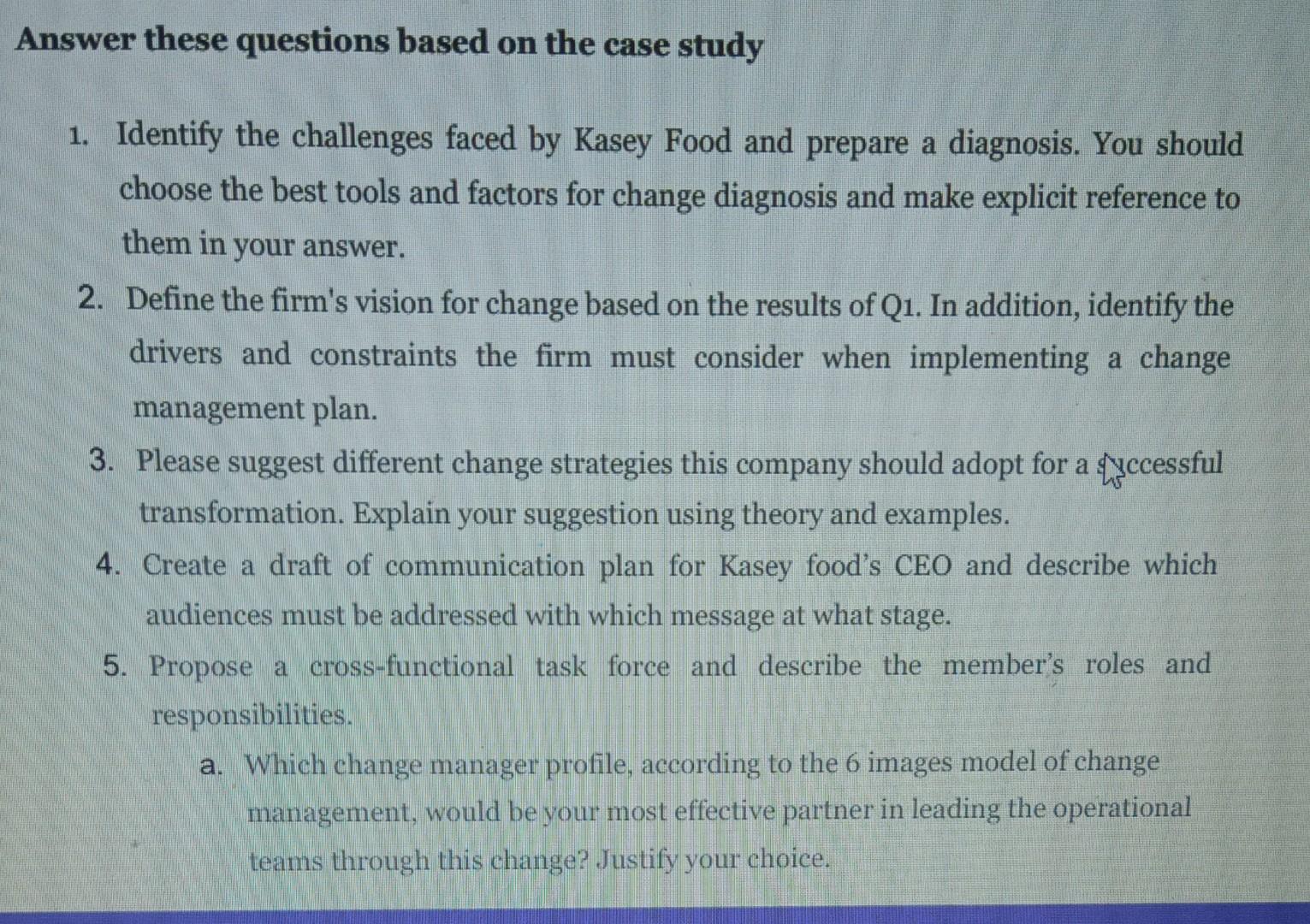 case study question and answer