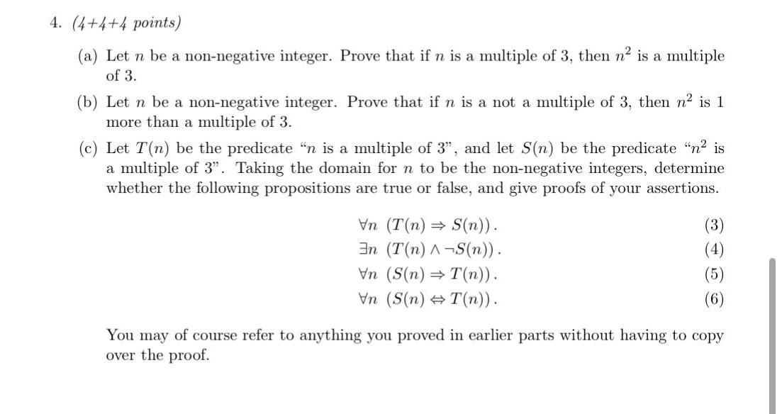 Solved (a) Let n be a non-negative integer. Prove that if n | Chegg.com