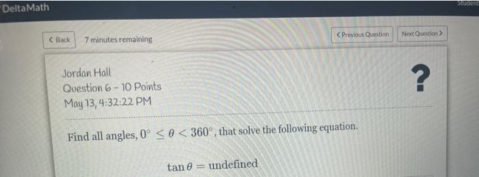 Solved Student Delta Math