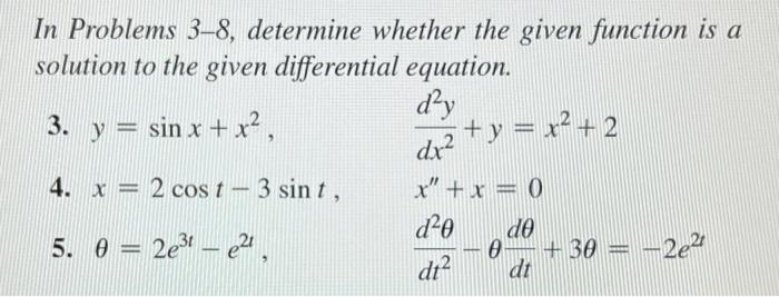 Solved In Problems 3–8, determine whether the given function | Chegg.com