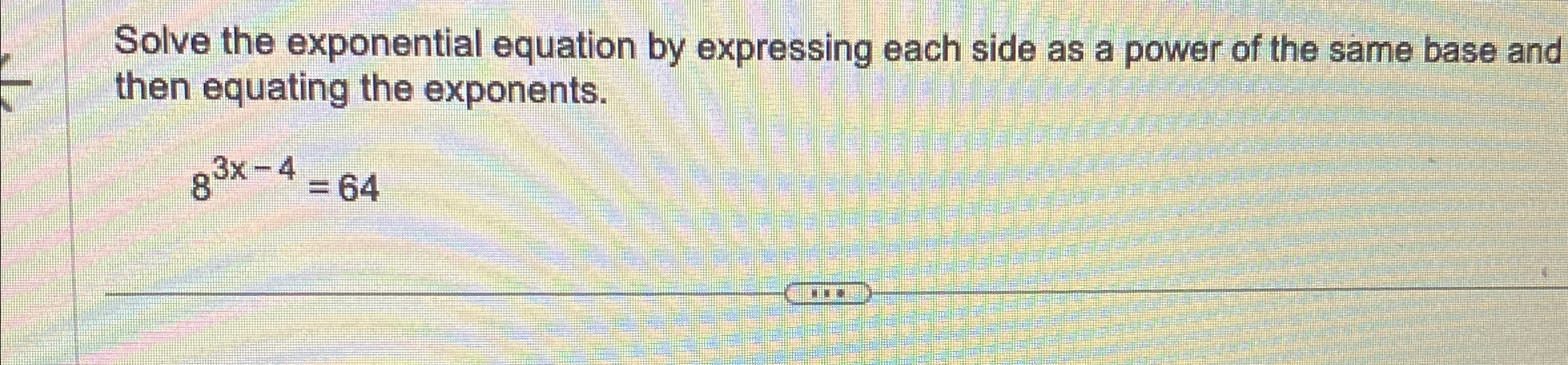 Solved Solve the exponential equation by expressing each | Chegg.com