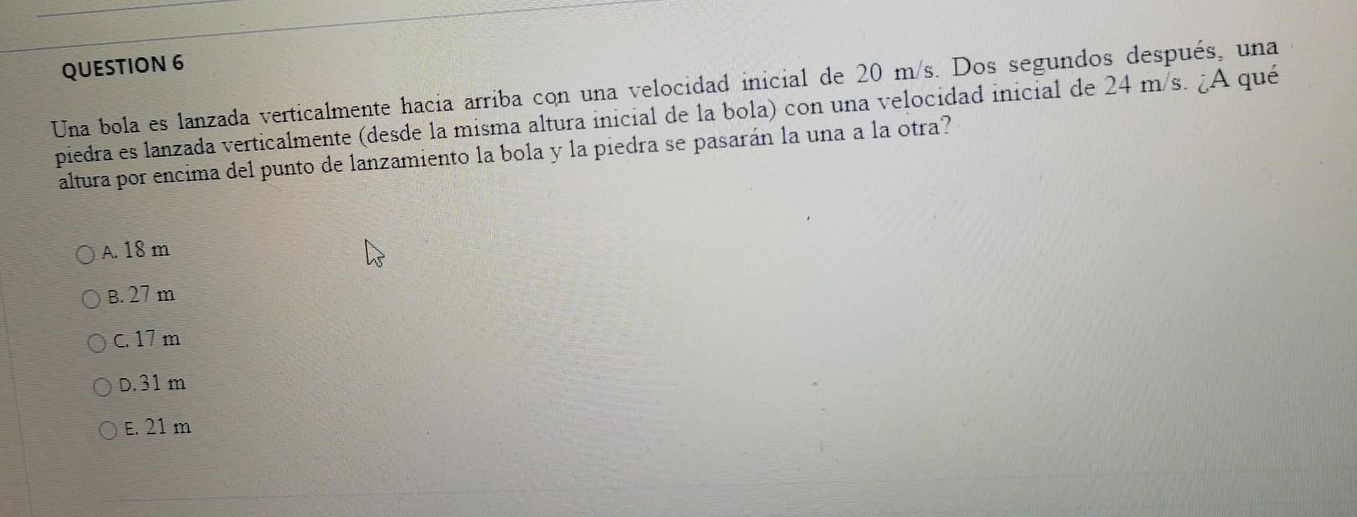 Solved: Una piedra es lanzada verticalmente hacia arriba con una