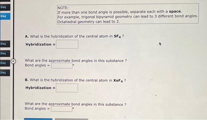 Solved A. What is the hybridization of the central atom in | Chegg.com