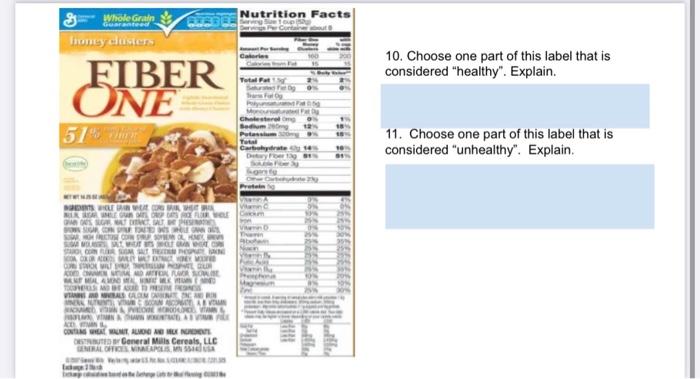 unhealthy cereal nutrition label