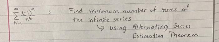 Solved 2 -1) 2 hind no Find minimum number of terms of the | Chegg.com