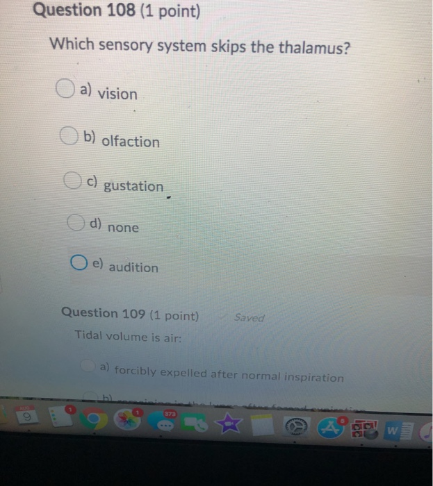 Solved Question 109 (1 Point) Tidal Volume Is Air: A) | Chegg.com