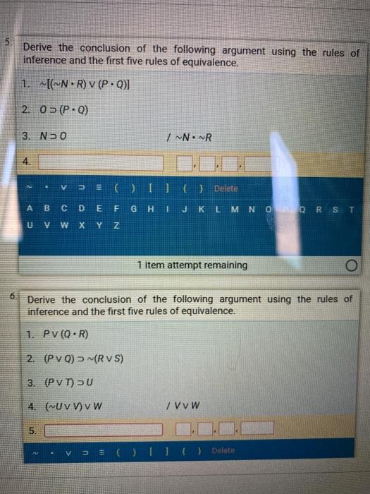 Solved 1 Derive The Conclusion Of The Following Argument | Chegg.com