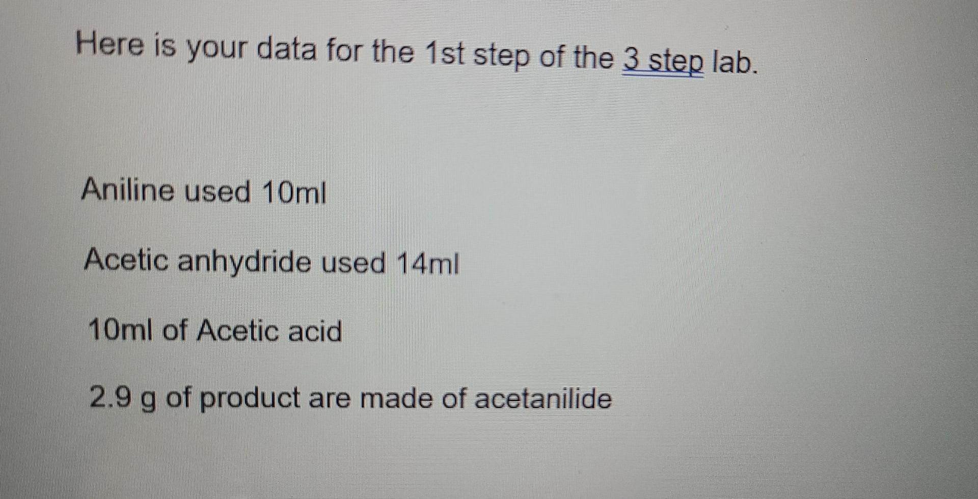 Solved Questions: Part 1 Synthesis Of Acetanilide 1) What Is | Chegg.com