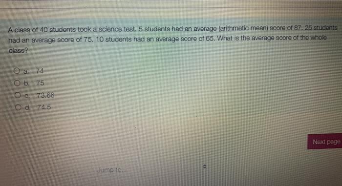 Solved A class of 40 students took a science test. 5 | Chegg.com