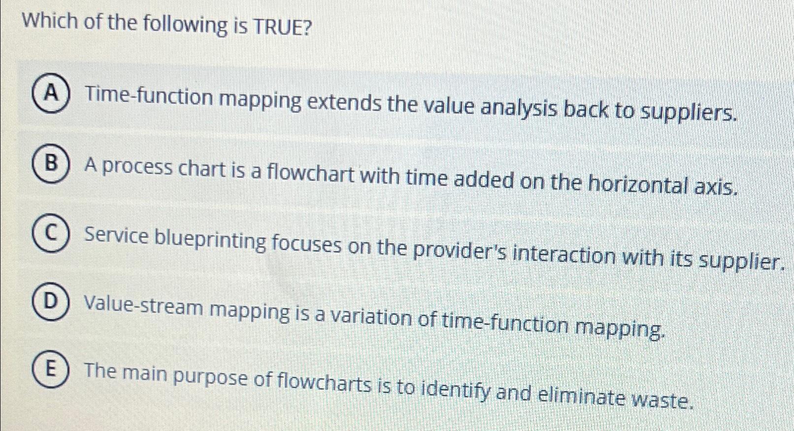 Solved Which of the following is TRUE?Timefunction mapping