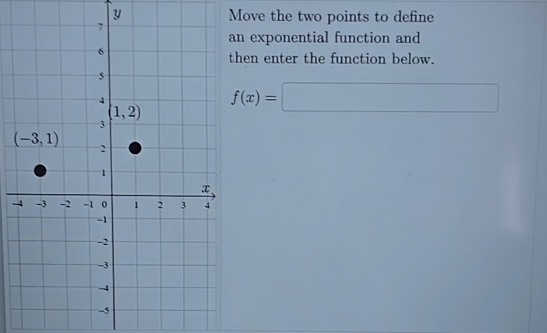 Solved (-3,1)43 2 -1 01,2)2 3Move the two points to definean | Chegg.com