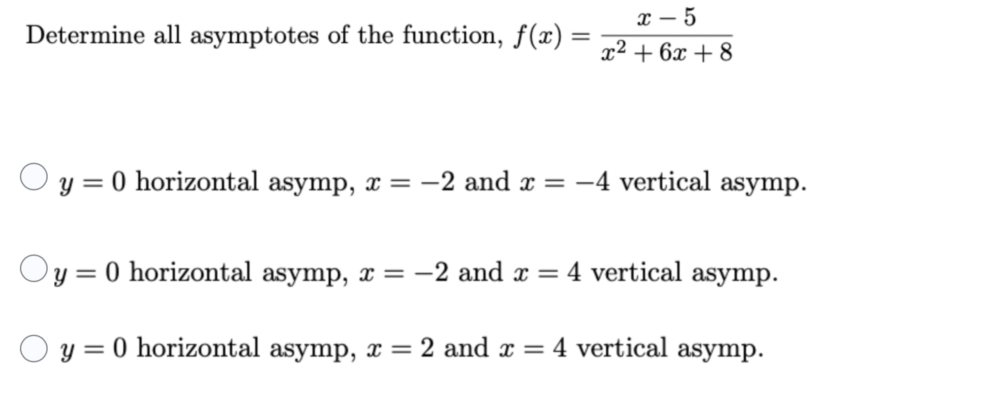Solved Determine all asymptotes of the function, | Chegg.com