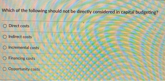 Solved Which of the following should not be directly | Chegg.com