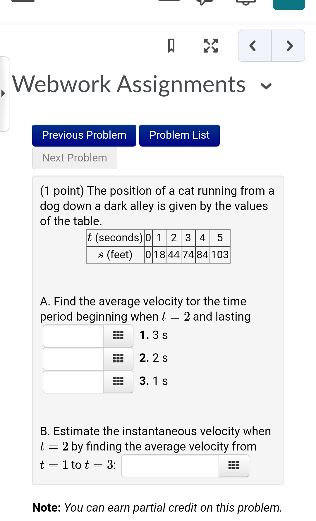 Solved 3 ad a Webwork Assignments Previous Problem | Chegg.com