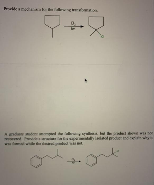 Solved Provide a mechanism for the following transformation | Chegg.com