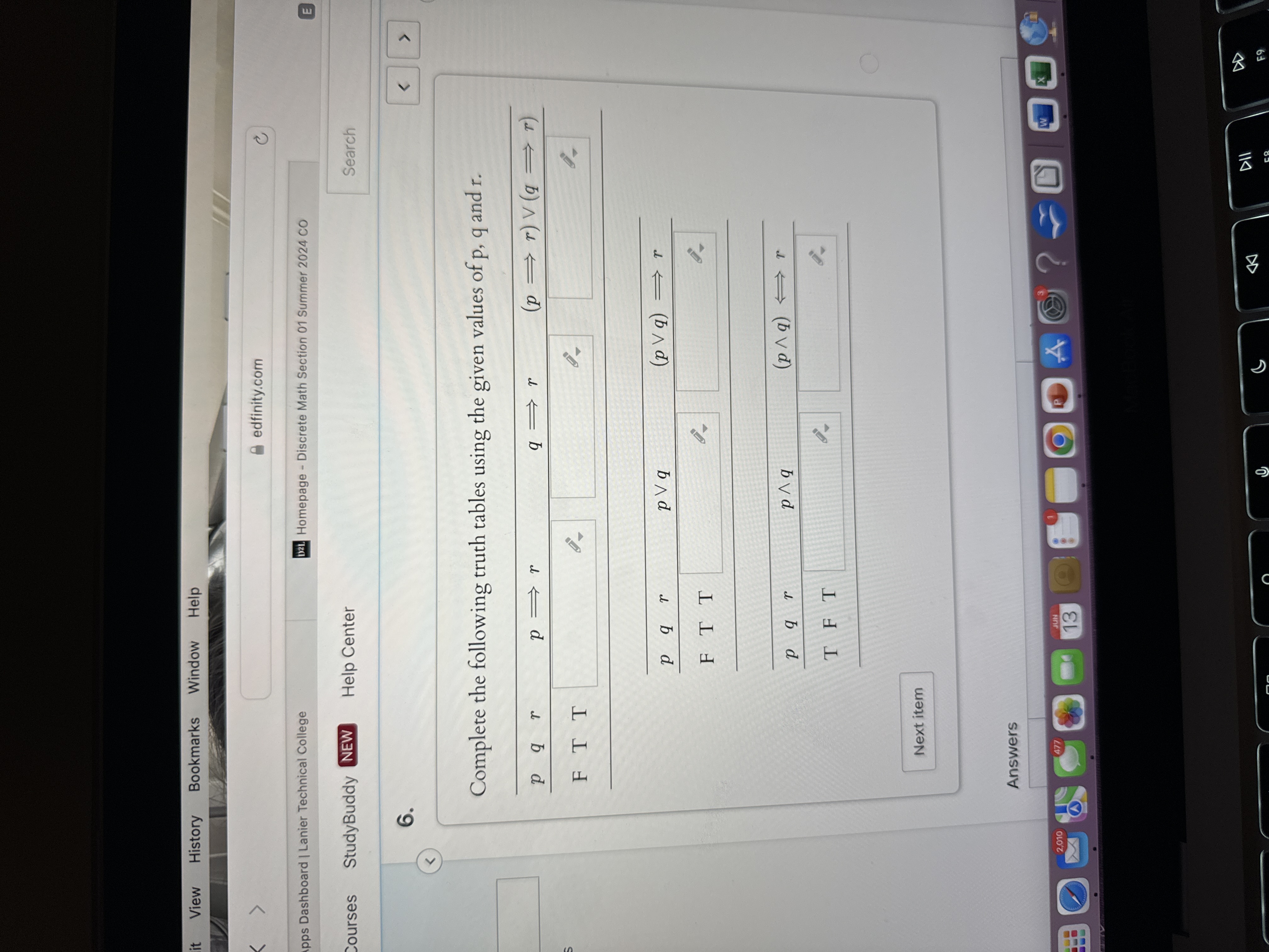Complete the following truth tables using the given | Chegg.com