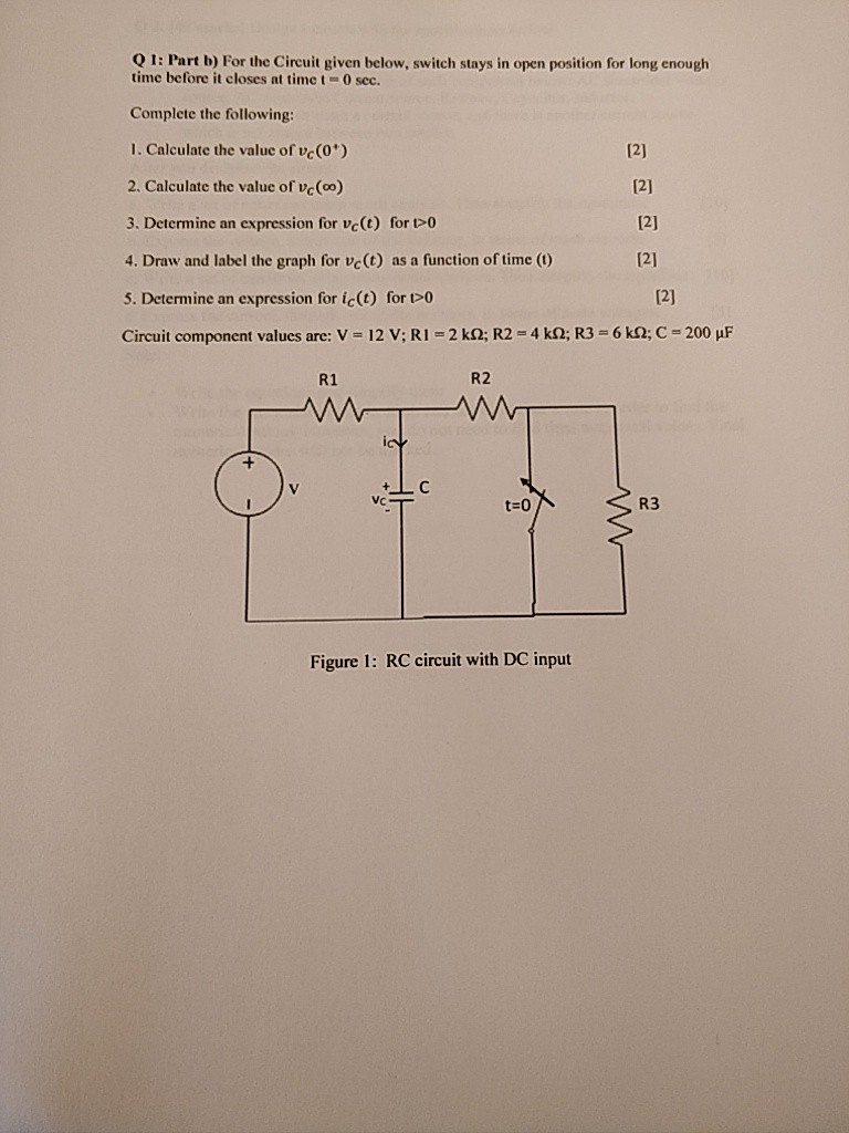 Solved Q 1) (20 marks] Q1: Part a) For the Circuit given | Chegg.com