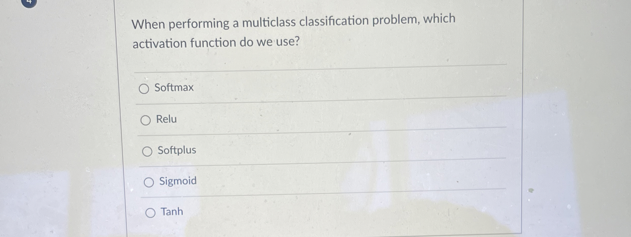 Solved When performing a multiclass classification problem, | Chegg.com
