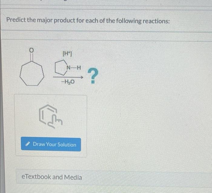 Solved Predict The Major Product For Each Of The Following | Chegg.com