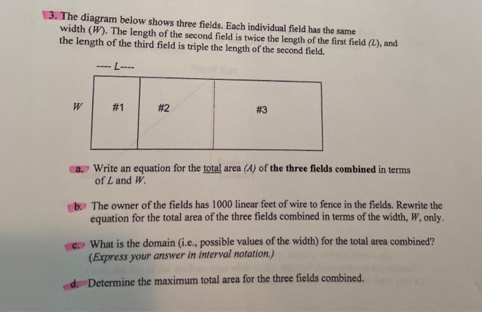 Solved 3. The diagram below shows three fields. Each | Chegg.com