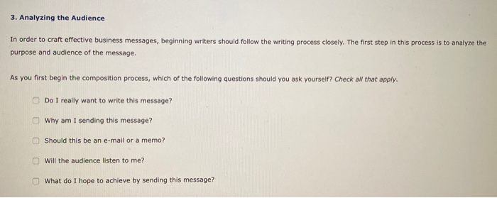 solved-3-analyzing-the-audience-in-order-to-craft-effective-chegg